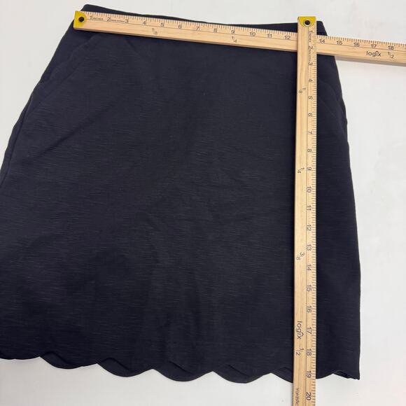 NWT Skies are Blue Bernice Scallop Hem Skirt Black sz Medium Basic Casual Office - Picture 5 of 8